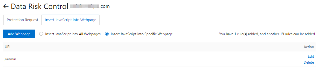 Insert the JavaScript plug-in into specific web pages