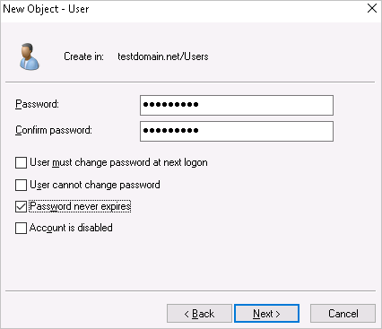 Specify a password