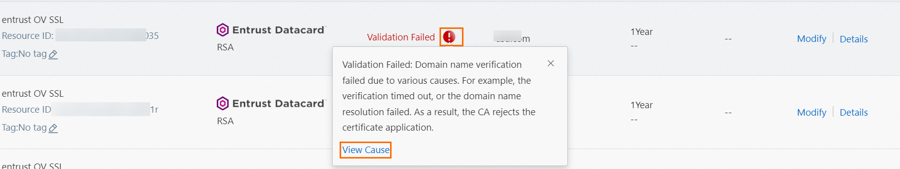 Verification failed