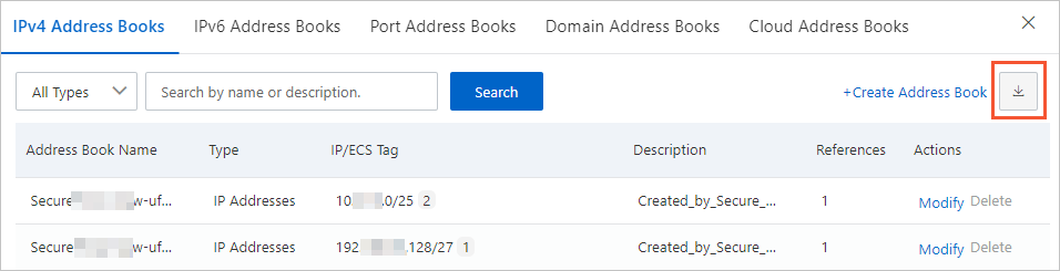Export address books