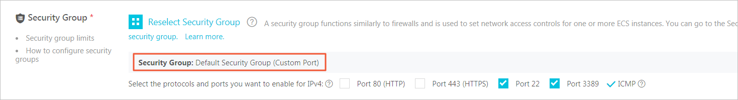 Default security groups
