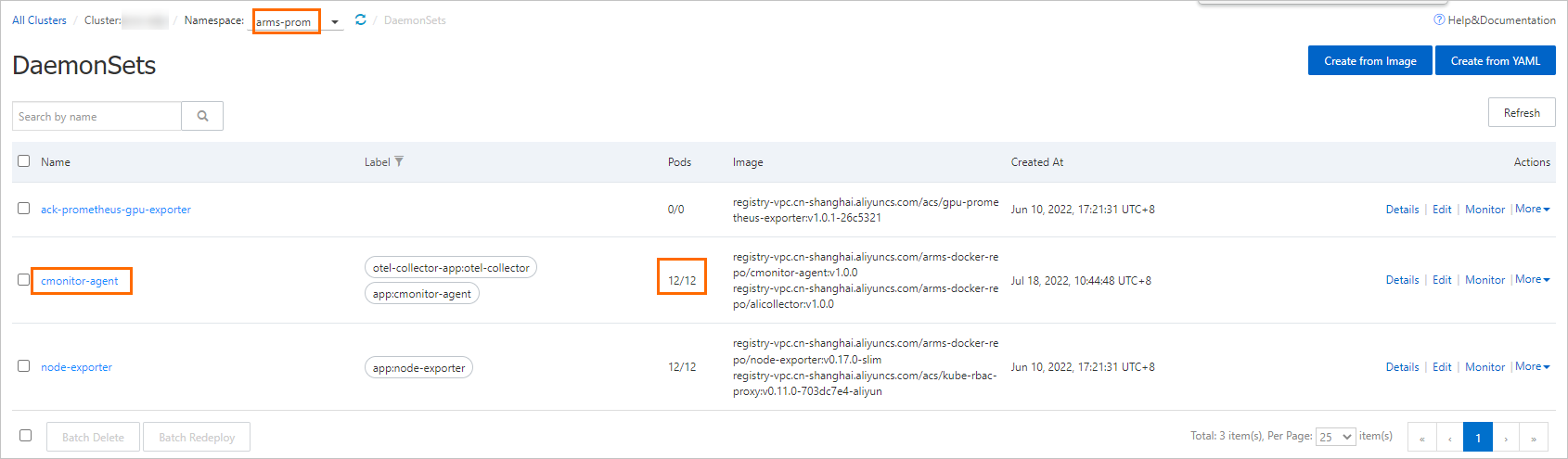 Kubernetes Monitoring agent status