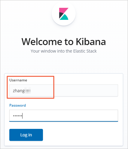 Log on to the Kibana console