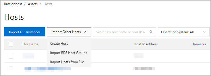 Import Other Hosts