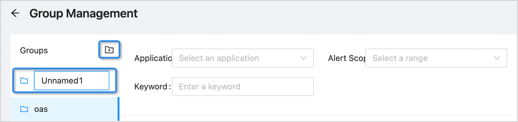 Create an alert item group