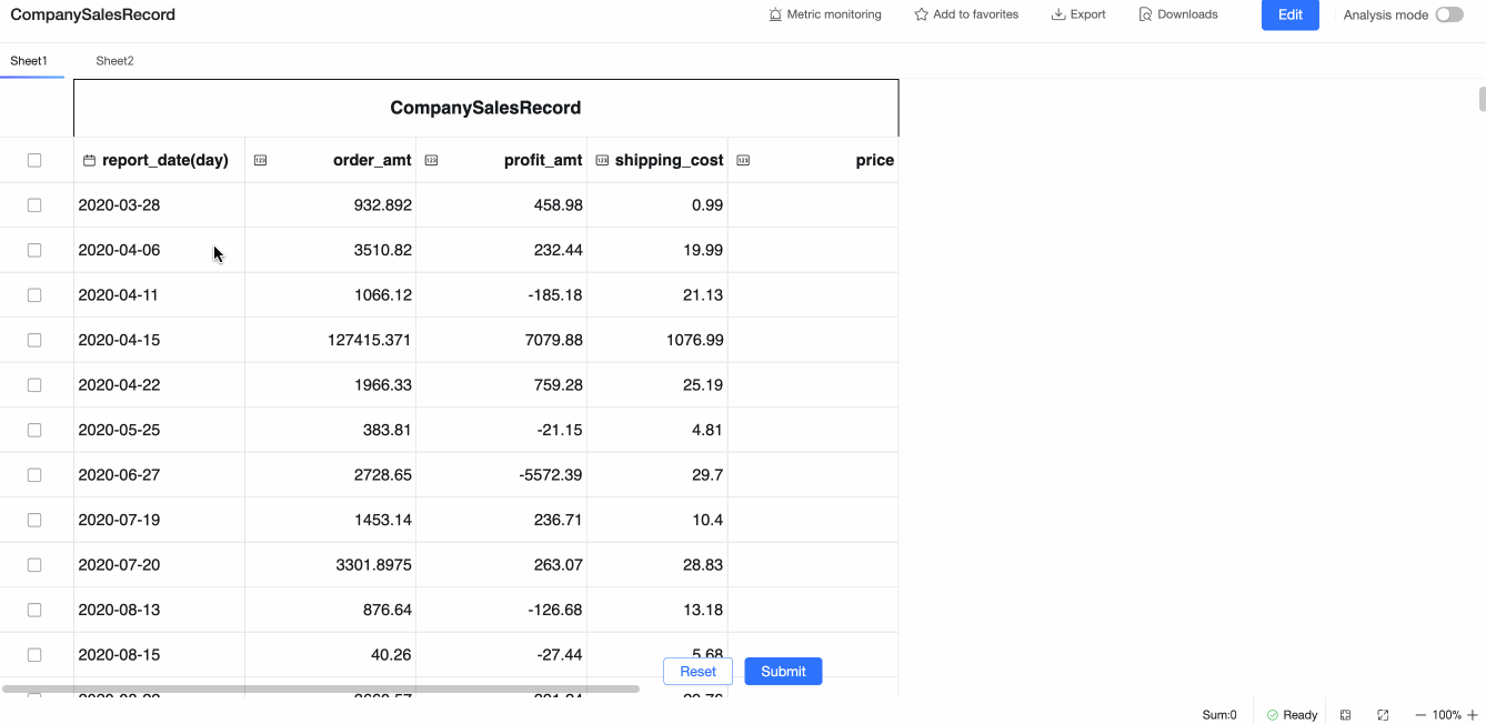 Dataset Filling Example