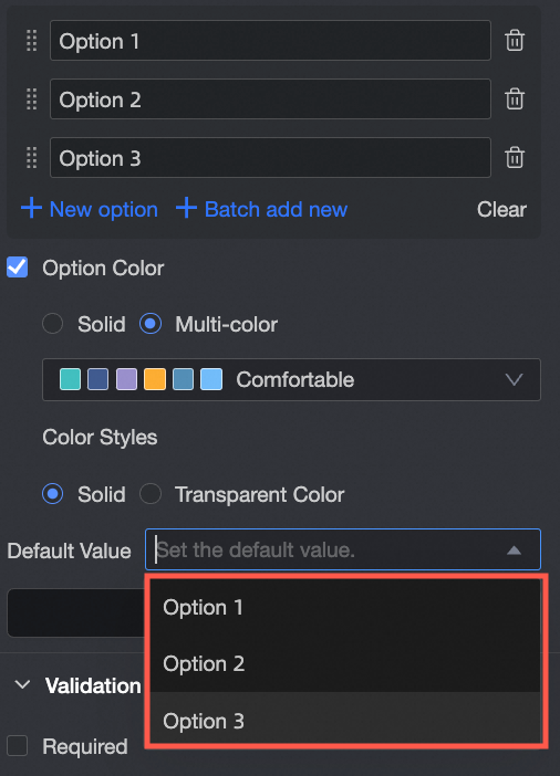 下拉单选-默认值