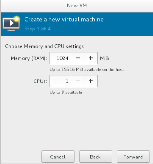 Set memory and CPU