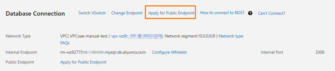 Apply for a public endpoint