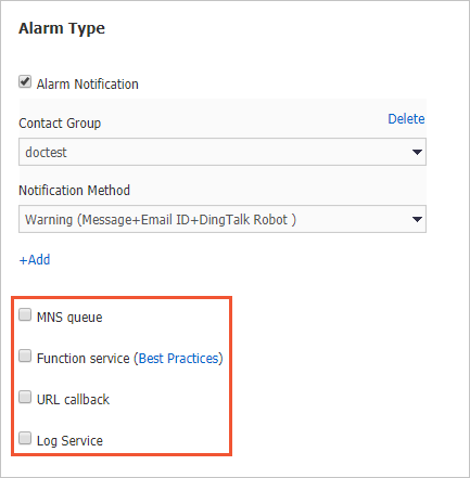 Alert types