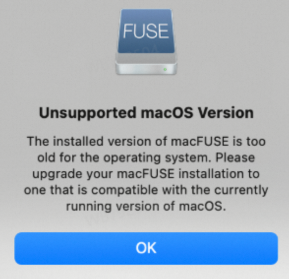 Unsupported macOS Version error
