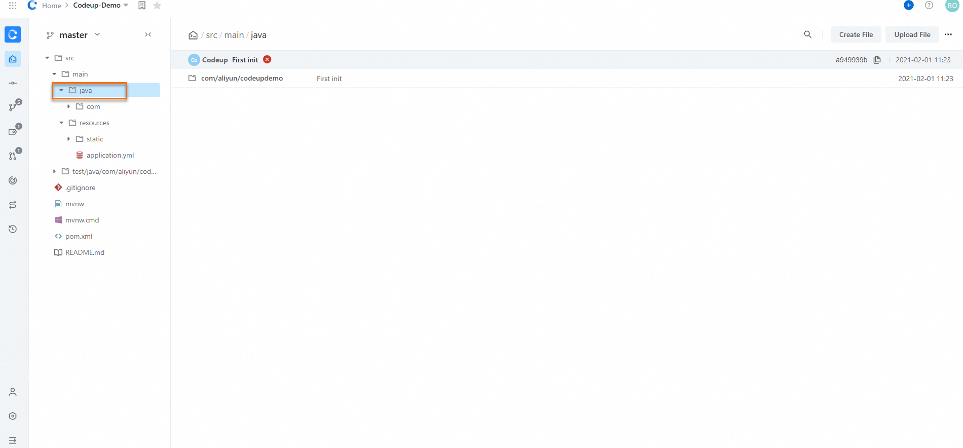 Folder commit history