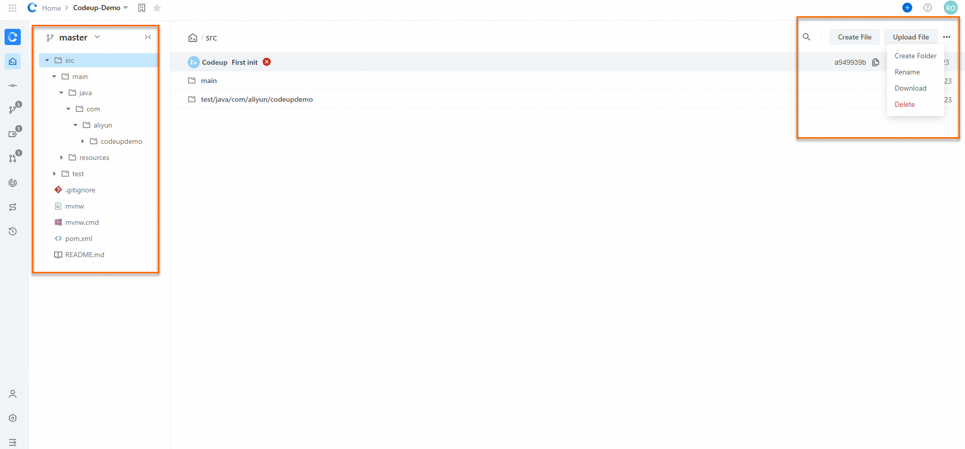 File tree view