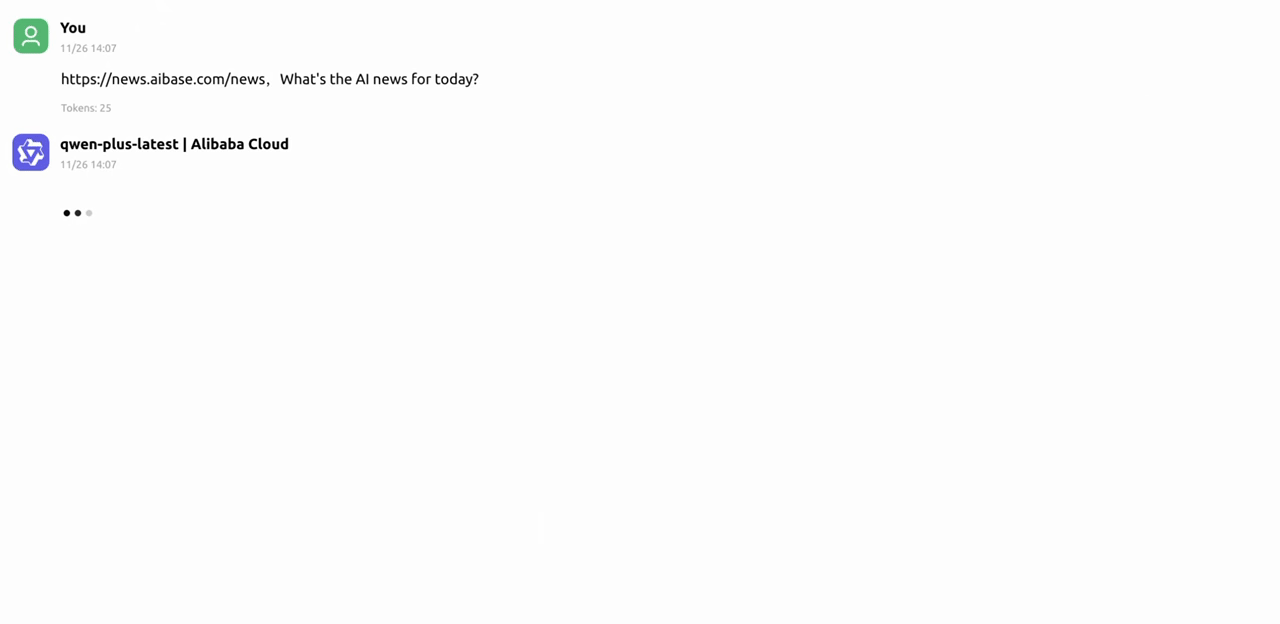Demo of Cherry Studio fetching AI news