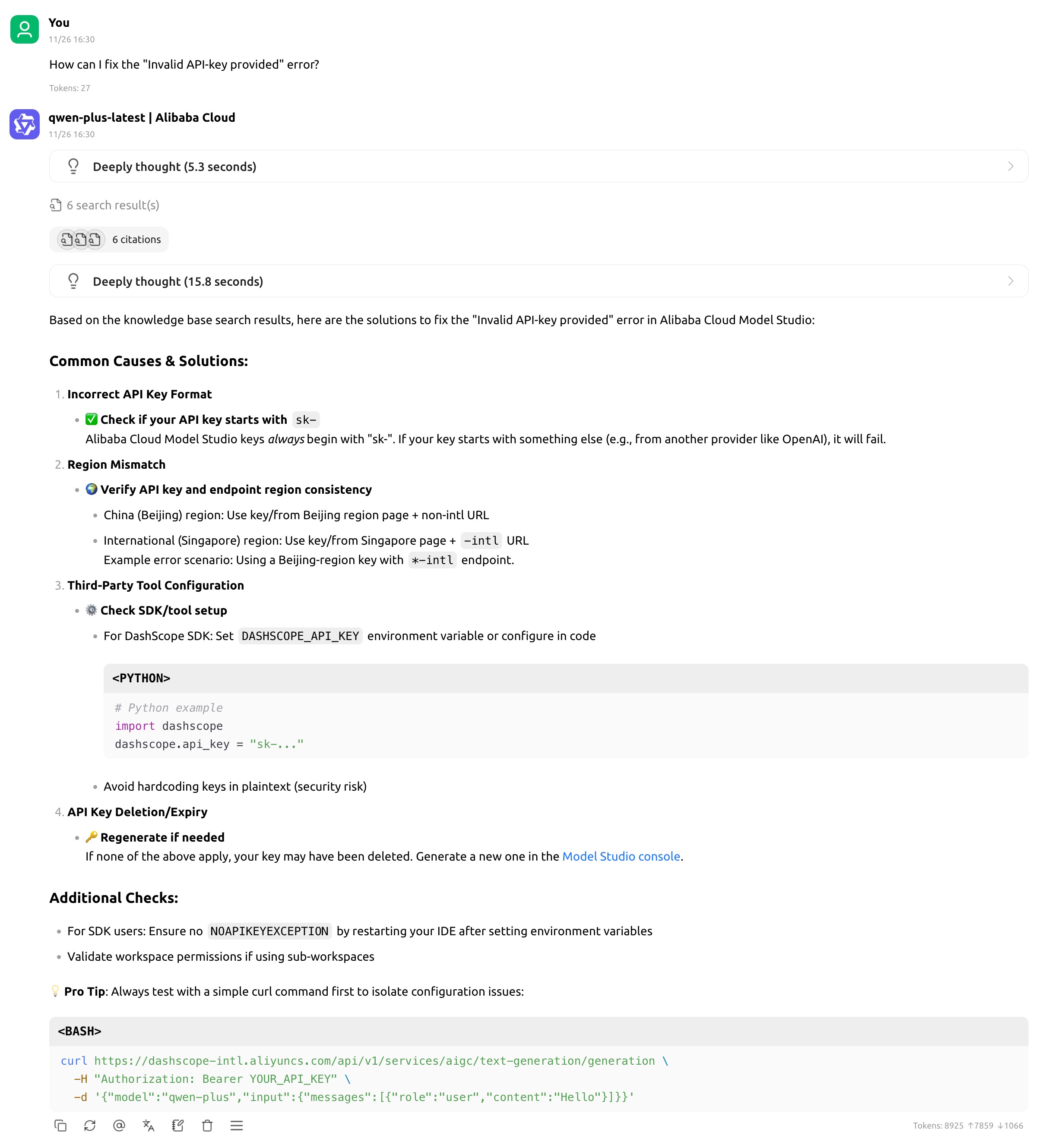 Knowledge base response