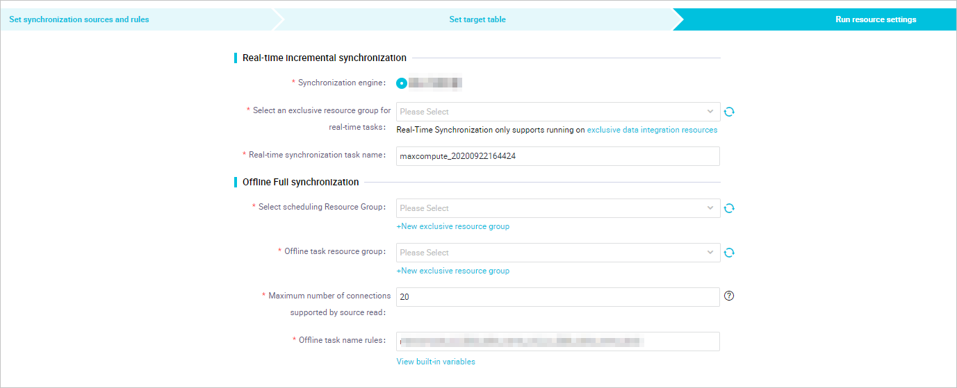 Set Resources for Solution Running step