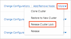 Release a cluster lock