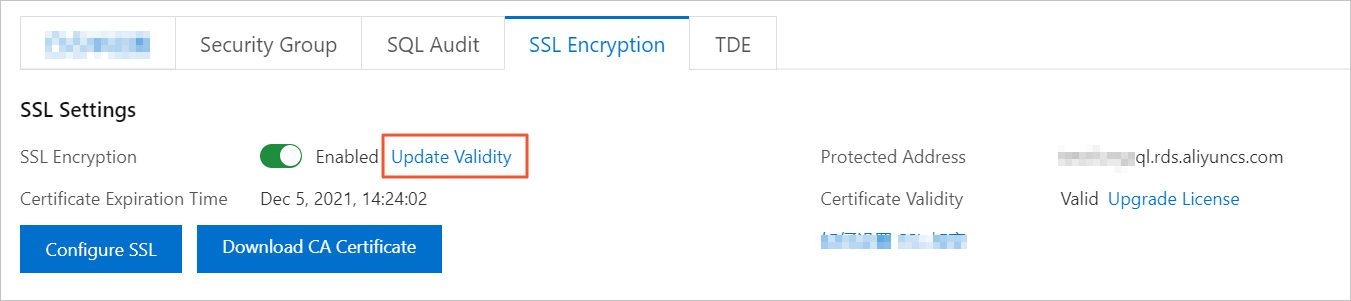 Update the validity period of the SSL certificate