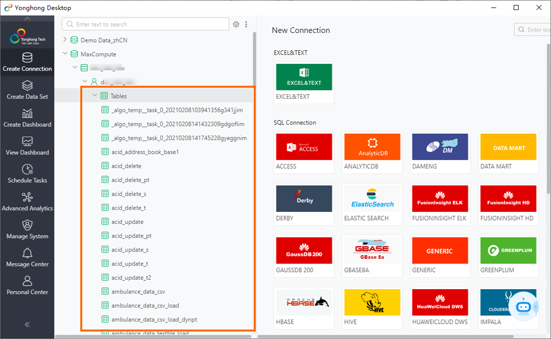 Query all existing tables