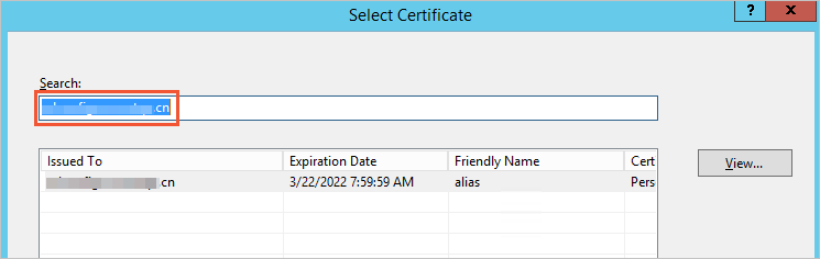 Select Certificate