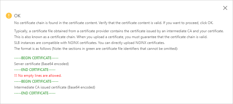 No certificate chain is found