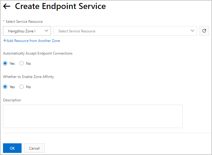 Create an endpoint service