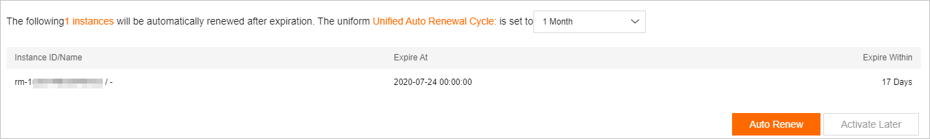 Enable auto-renewal for an RDS instance