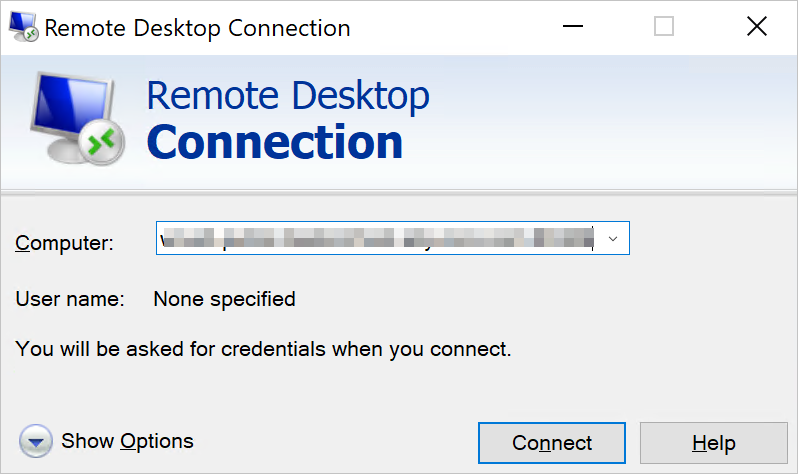 Start Remote Desktop Connection