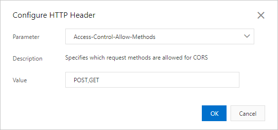 Configure the Access-Control-Allow-Methods header