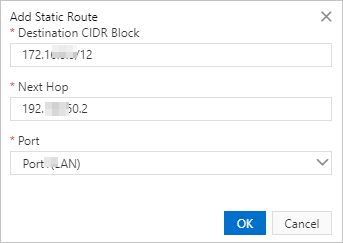 Add a static route