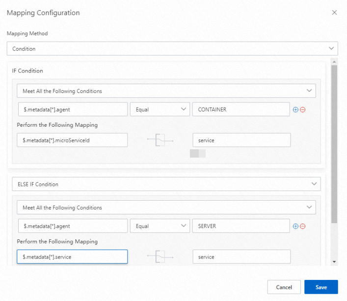 Configure conditional mappings