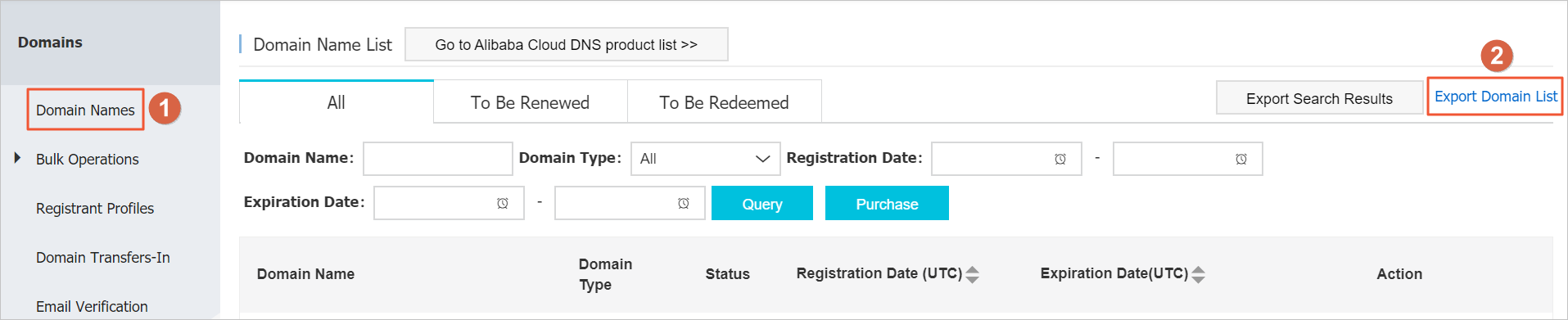 Export domain name list 03