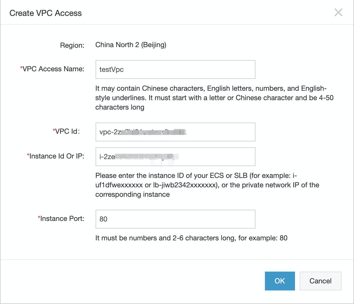 Create a VPC access authorization