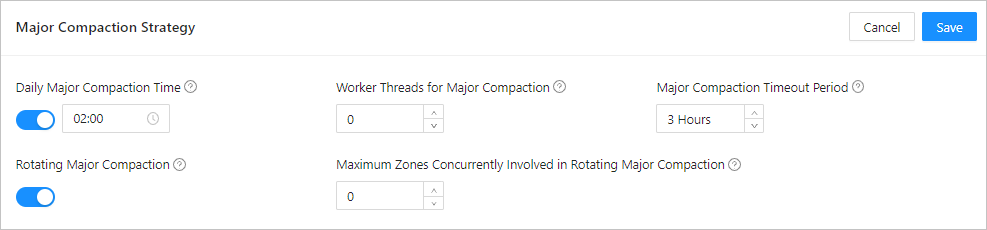 Modify the major compaction configuration