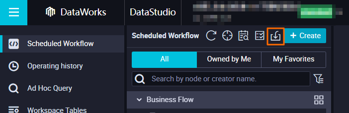 Upload the file on the DataStudio page