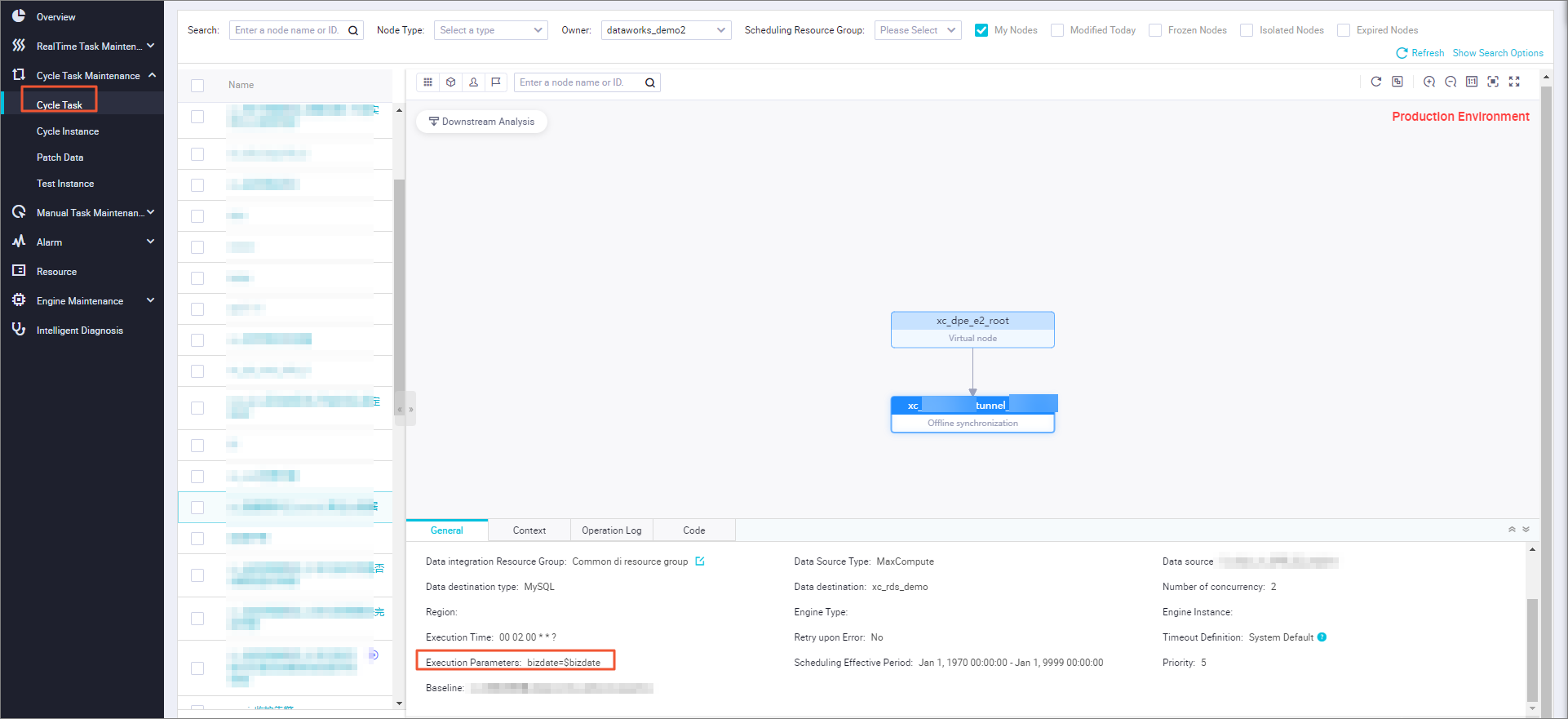 Check the values of the parameters for the ancestor and descendant nodes of the auto triggered node.