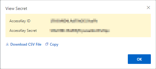 Create an AccessKey pair