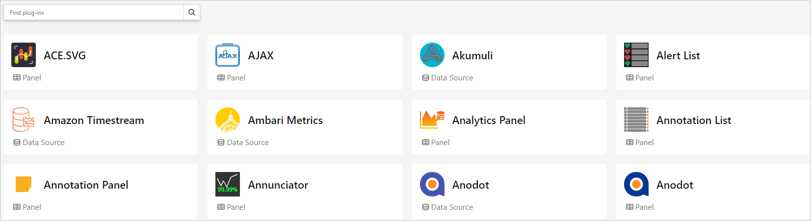 Grafana plug-in management