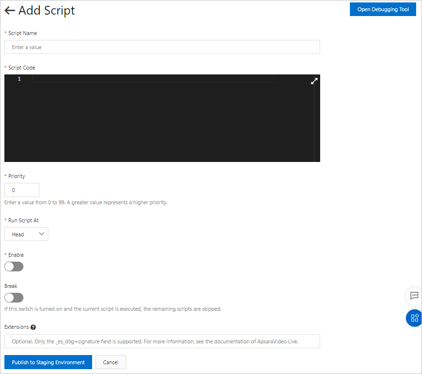 Use EdgeScript to create a script