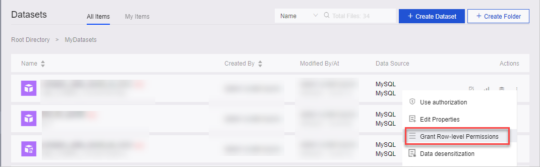 Grant row-level permissions