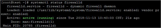 Check the status of the firewall