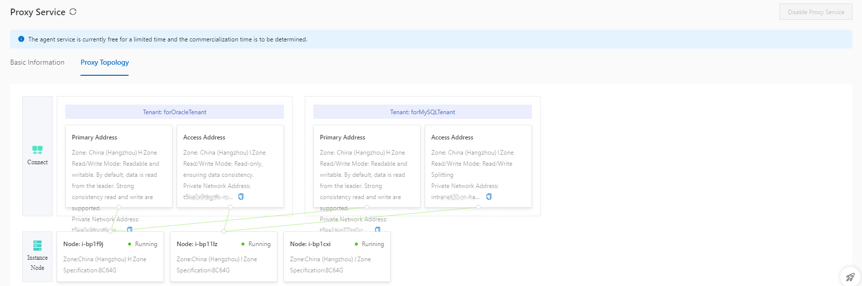 View proxy information - ApsaraDB for OceanBase - Alibaba Cloud ...