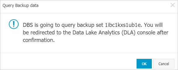 Query Backup Set message