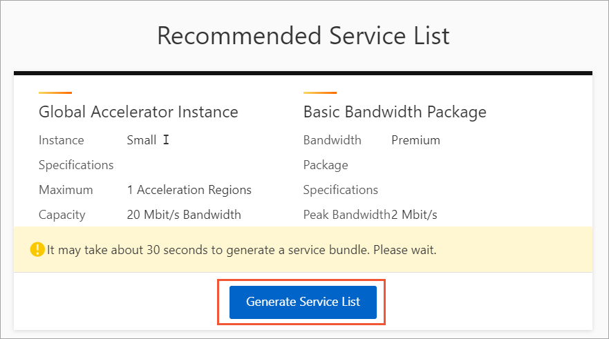 Generate Service List