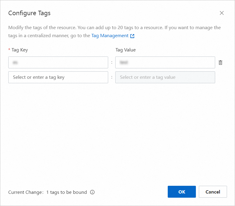 Configure Tags dialog box