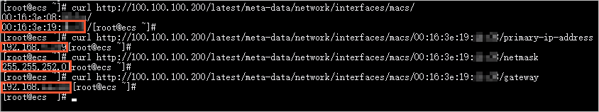 Command outputs