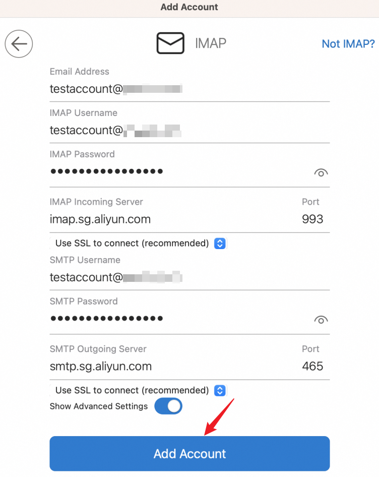 IMAP and POP configuration