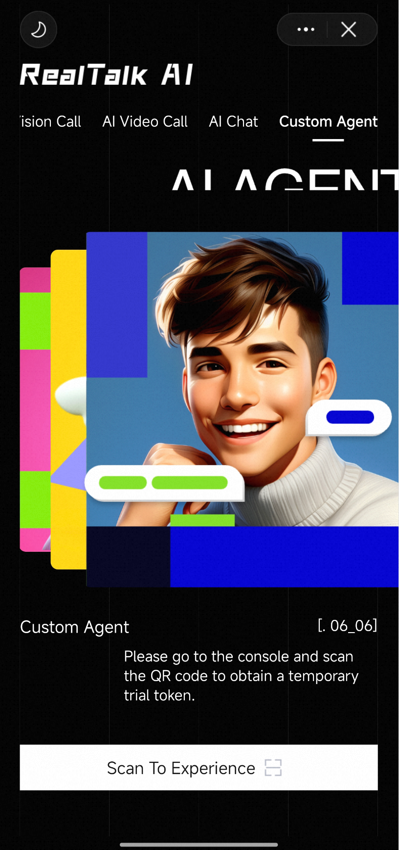 Custom agent QR code scanning