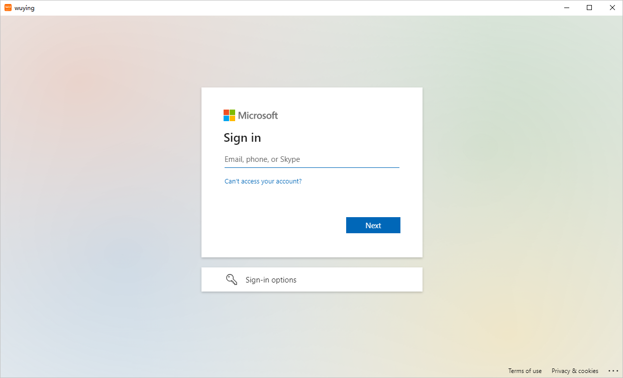 Azure sign-in