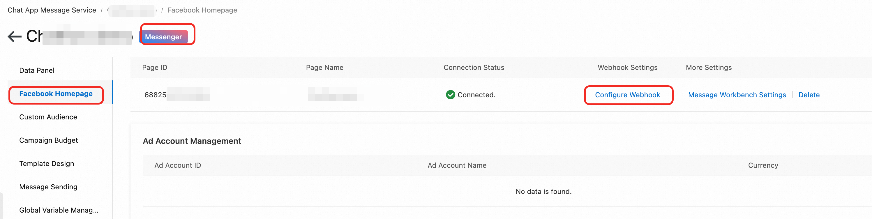 Public Homepage menu